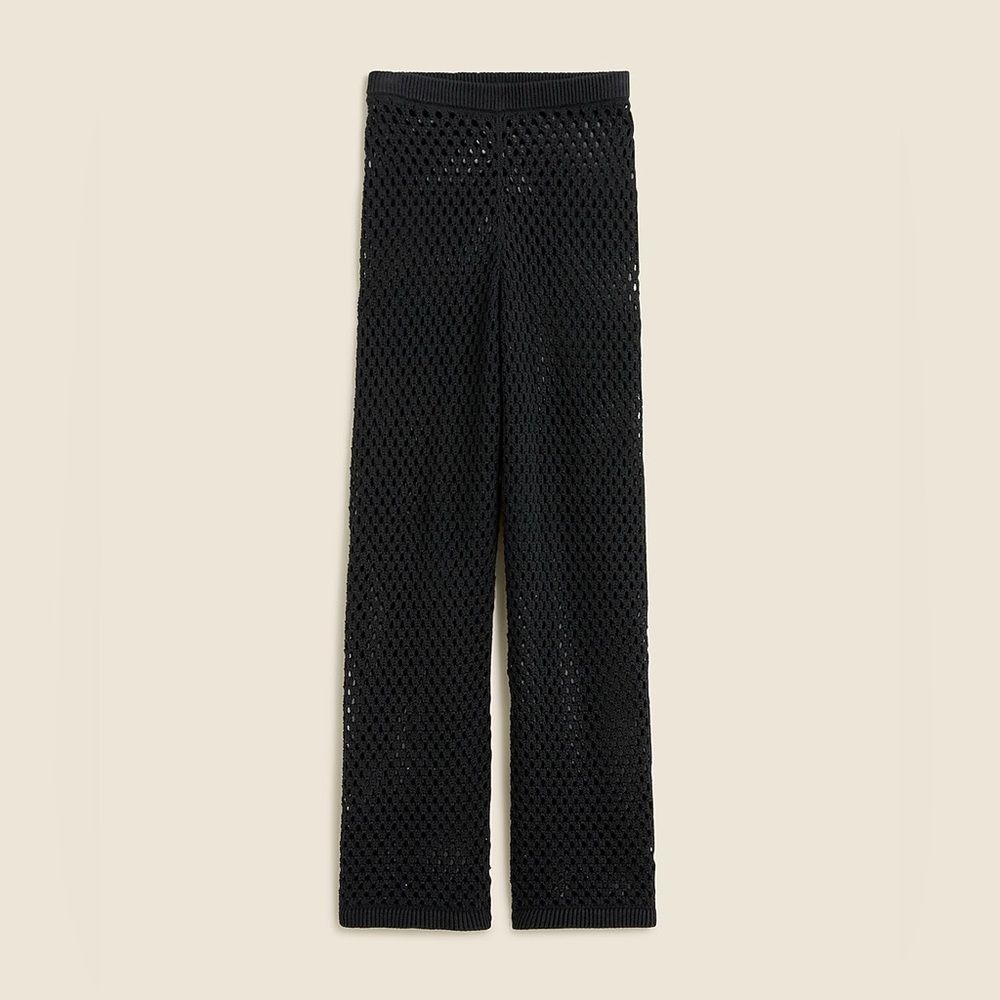 NWT J Crew Black Crochet beach pant Size L